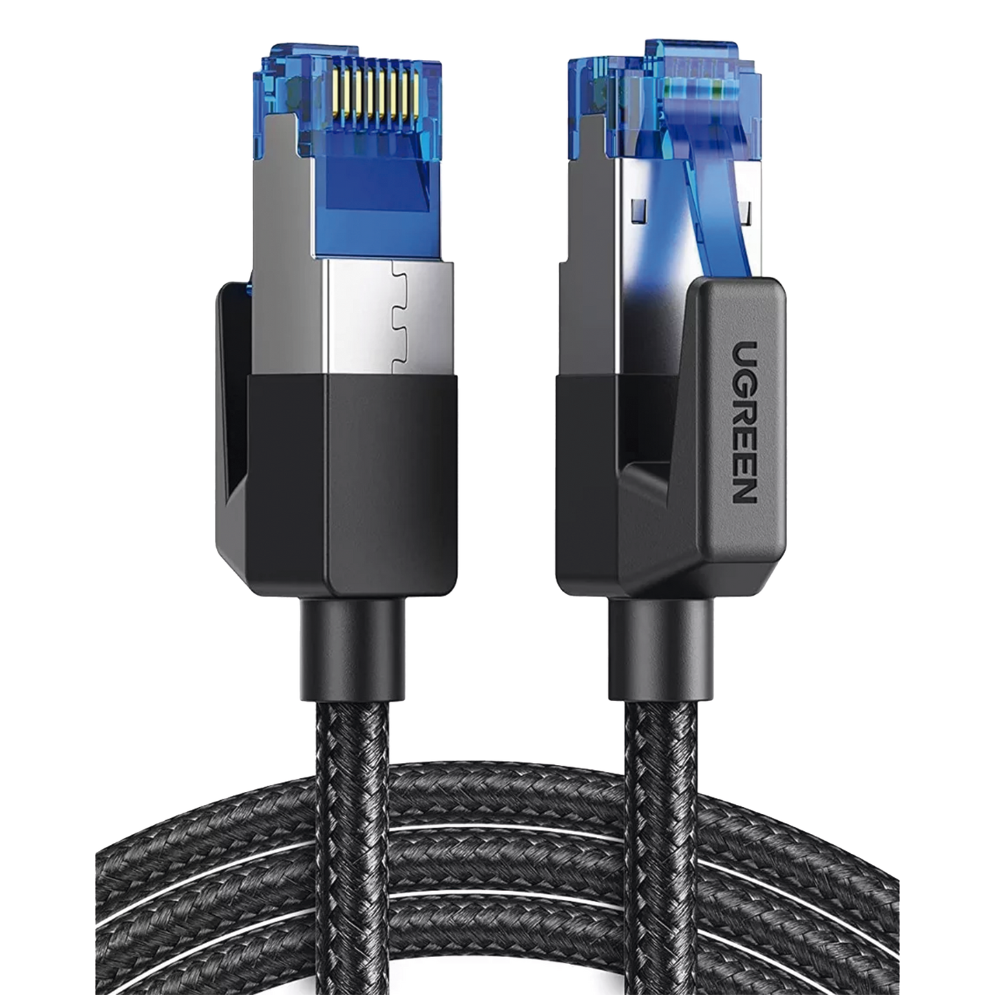 Cable Ethernet Cat8 CLASS�?�F/FTP Redondo con Malla de Nylon 2 Metros