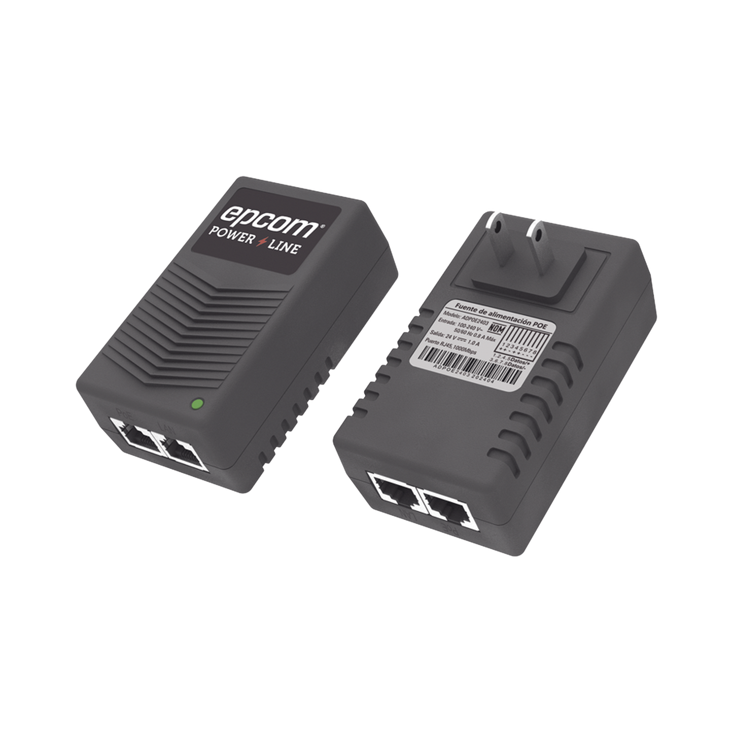 Adaptador de pared / Inyector PoE / 24 Vcc / 1 A / Controlado por chip IC / Protección contra OV, OC, SC, UV/ Fácil de instalar