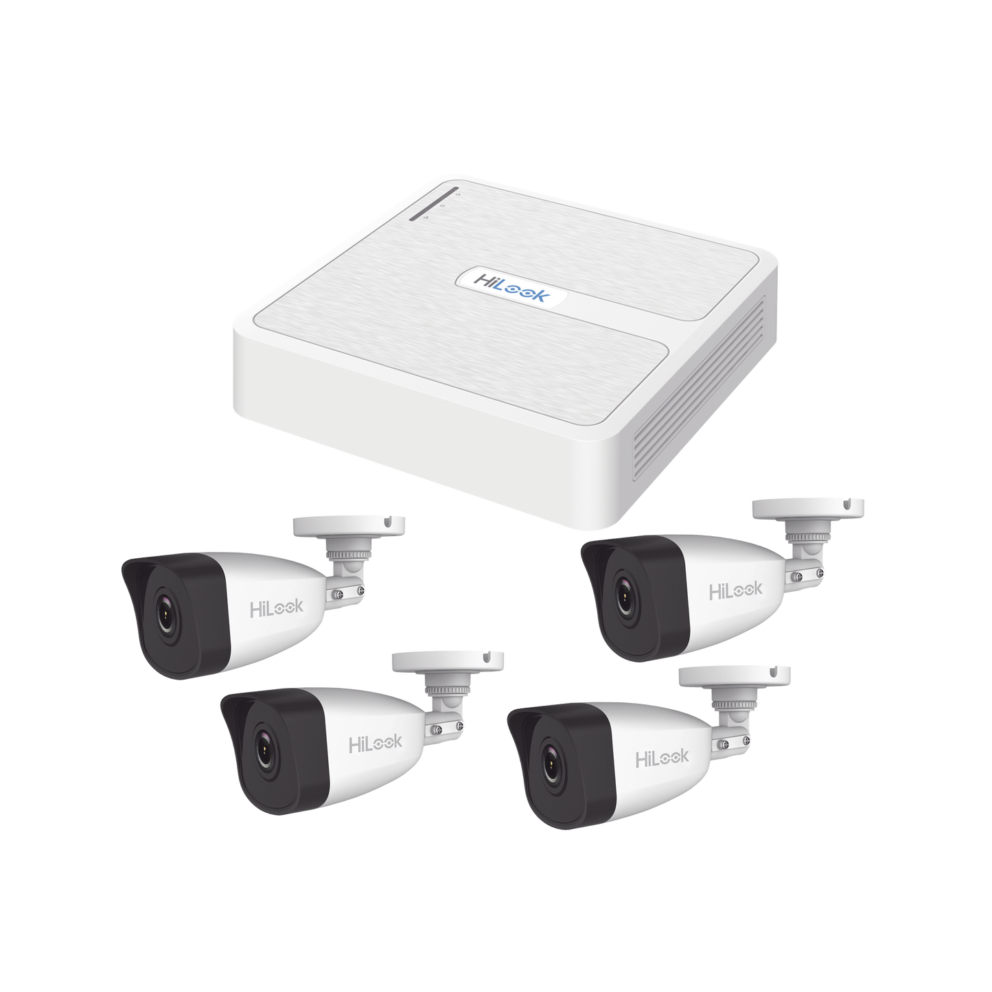 Kit IP 4 Megapixel / NVR de 4 Canales con 4 Puertos PoE / 4 Cámaras IP Dual Light con Micrófono Integrado / Bala para Exterior