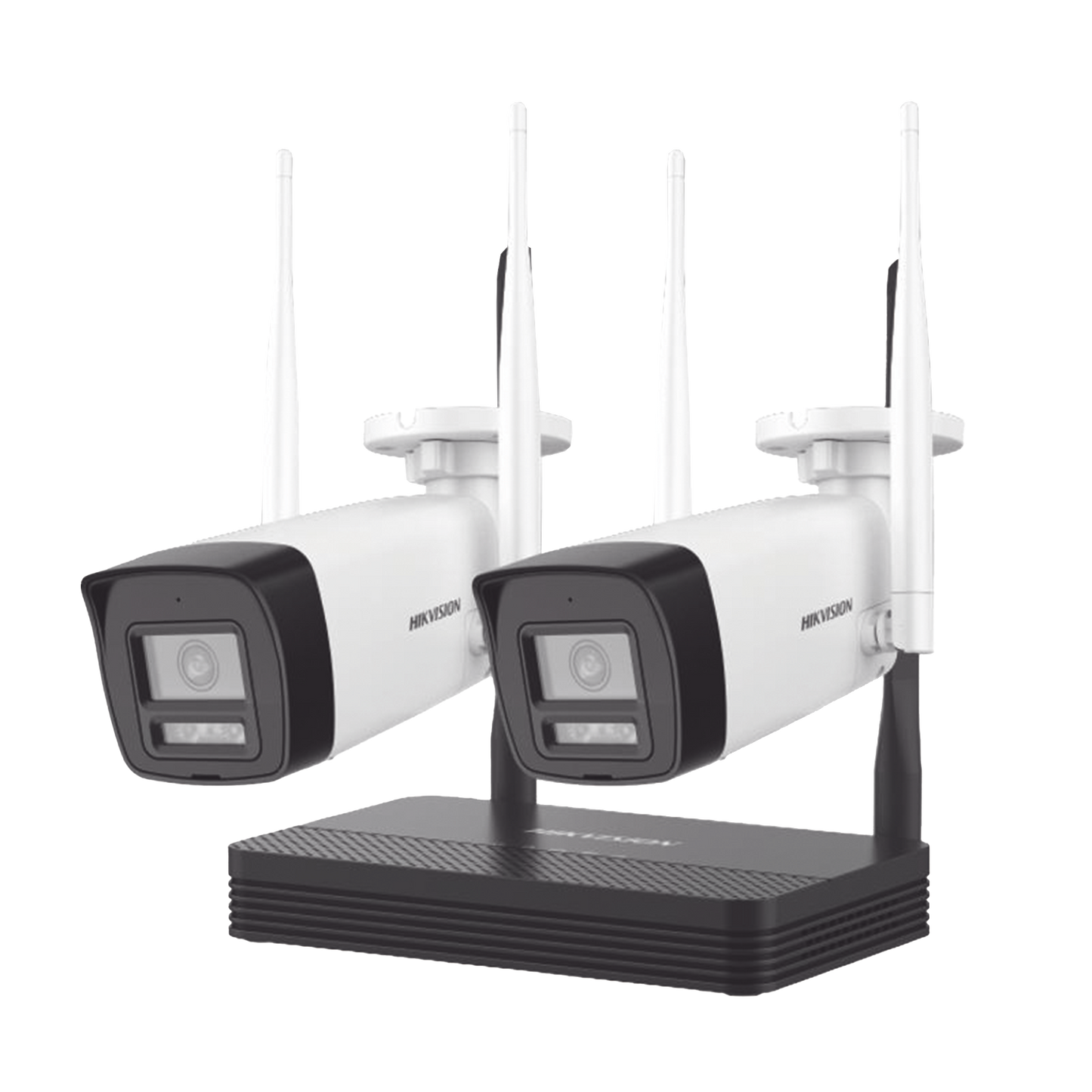 Kit IP Inalámbrico 4 Megapixel / NVS 4 Canales / 2 Cámaras Bala para Exterior con Lente 2.8 mm y Dual Light (30 mts IR + 30 mts Luz Blanca) / Audio Bidireccional (Micrófono y Bocina) / Soporta Micro SD de 512 GB