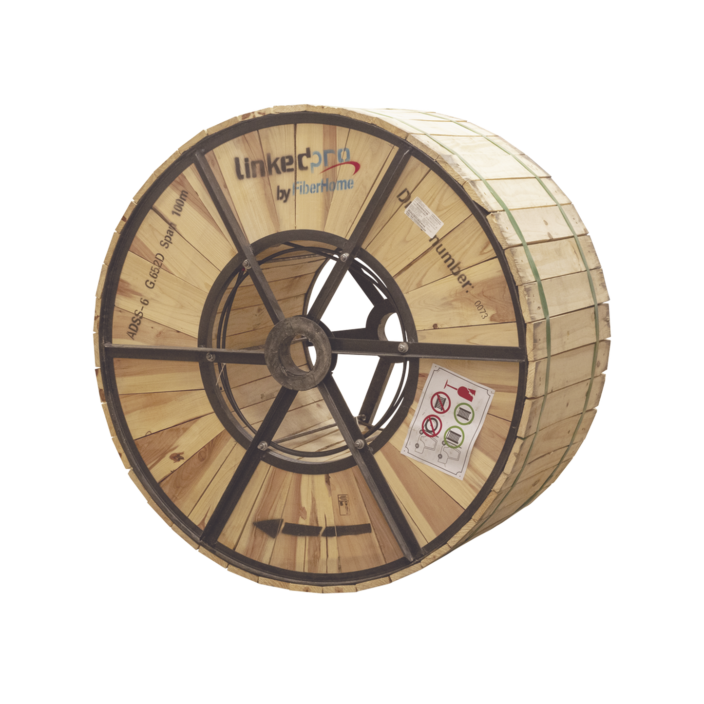 Carrete de 4 km de Fibra Óptica Aérea (ADSS) G.652D, Monomodo de 24 Hilos, Exterior, Span 100, Loose Tube