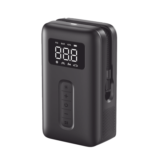 Inflador de Neumáticos | Compresor de Aire Portátil |  Bomba de Aire de 150 PSI | Flujo de Aire de 15L/Min | Con Batería Integrada | Cuenta con Luz LED | Ideal para coches, bicicletas, pelotas de motocicleta.