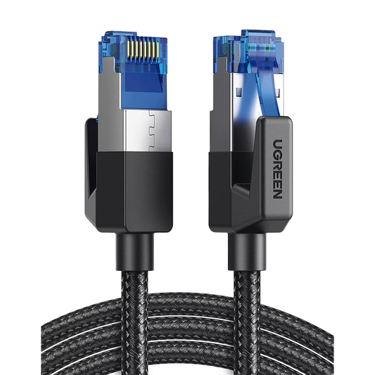 Cable Ethernet Cat8 CLASS�?�F/FTP Redondo con Malla de Nylon 1 Metro