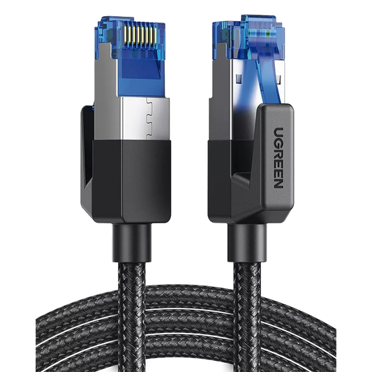 Cable Ethernet Cat8 CLASS�?�F/FTP Redondo con Malla de Nylon 2 Metros