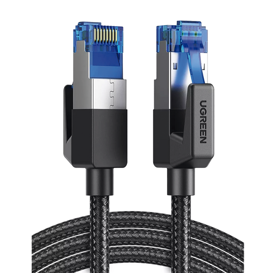 Cable Ethernet Cat8 CLASS�?�F/FTP Redondo con Malla de Nylon 5 Metros