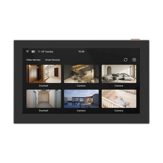 Pantalla Inalámbrica / Con Batería Recargable 4600mAh / Wi-Fi / Ideal Para Escritorio o Pared  / Vista en Vivo de Cámaras EZVIZ / Compatible con Videoportero CS-HP7  para ver Cámara y Apertura Remota  / Audio de Dos Vías