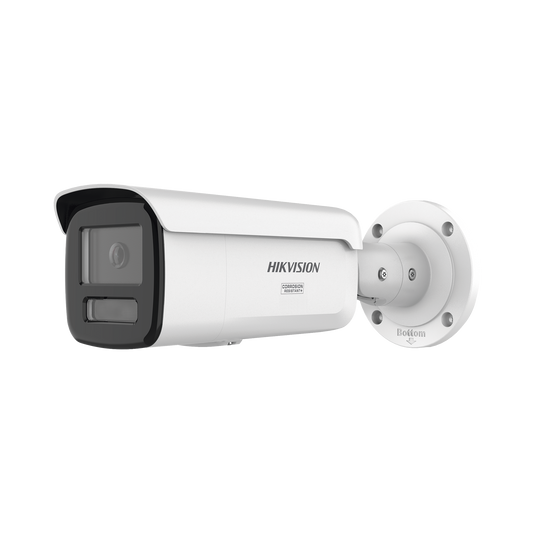 [Dual Light + ColorVu 3.0 + HikAI] Bala IP 8 Megapixel / Lente 4 mm / 60 mts IR + Luz Blanca / Exterior IP67 / Estrobo Azul y Rojo / WDR 130 dB / ACUSENSE 3.0 / Metal / NEMA 4X / ACUSEARCH