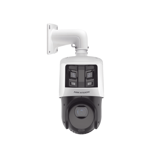 [TandemVu] PTZ IP 4 Megapixel con Cámara Panoramica 6 Megapixel / 25X Zoom / 100 mts IR / IP66  / WDR / PoE+ / Entrada-Salida de Audio y Alarma / Ultra Baja Iluminación / Micro SD