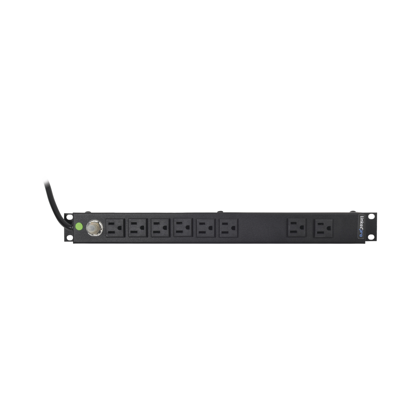 Multicontacto Horizontal (PDU) de 8 Contactos (NEMA 5-15R) Rack 19" 1UR. Voltaje Entrada/Salida: 120Vca/15A