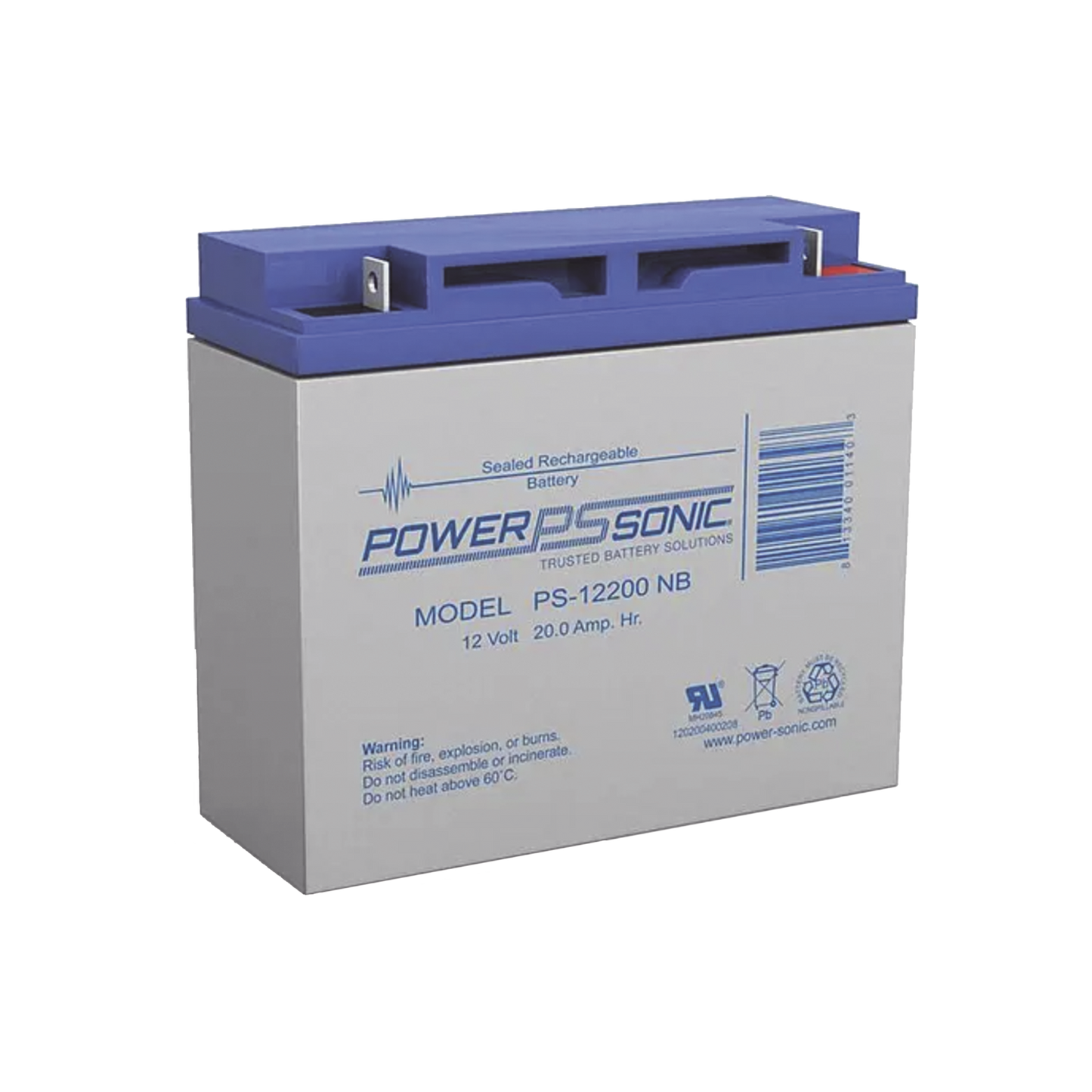 Batería 12V, 20AH, Para Respaldo, Tecnologías AGM/VRLA, 5 Años Vida Útil, Terminales NB2, Reconocida UL