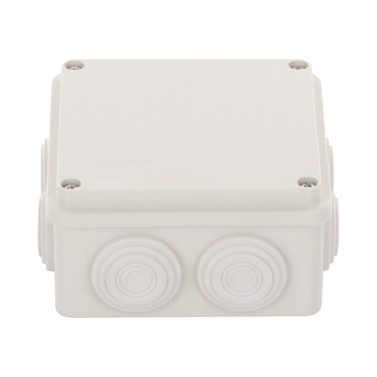 Caja Derivación-Conexión de Plástico (100 X 100 X 54 mm) con 7 Glándulas de Goma. Para Instalaciones Comerciales, Residenciales e Industriales. Incluye Tornillería para su Tapa.