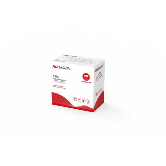 Bobina de Cable UTP 305 Mts / Cat 6 (24 AWG) / Color Negro / Uso en Exterior / 100% Cobre / Aplicaciones de CCTV y Redes de Datos